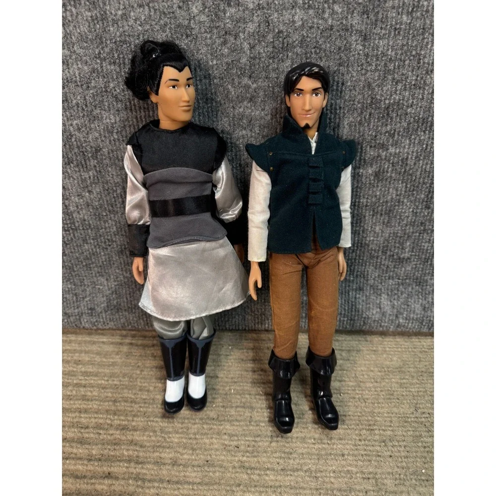 Disney Prince Doll Lot Li Shang Mulan Flynn Rider Tangled Male Action Figures